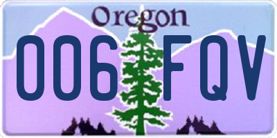 OR license plate 006FQV