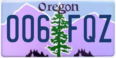 OR license plate 006FQZ