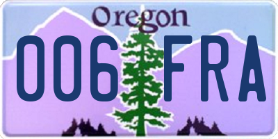 OR license plate 006FRA