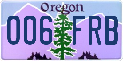 OR license plate 006FRB