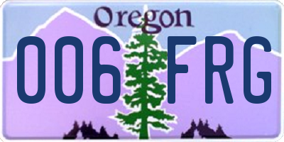 OR license plate 006FRG