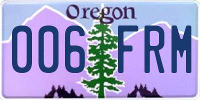 OR license plate 006FRM