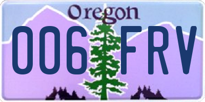 OR license plate 006FRV