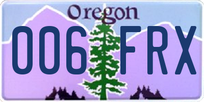 OR license plate 006FRX