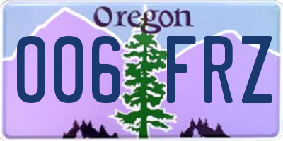 OR license plate 006FRZ