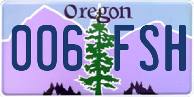 OR license plate 006FSH