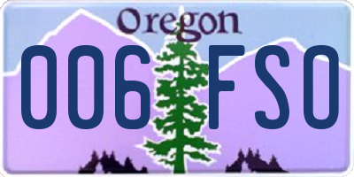 OR license plate 006FSO