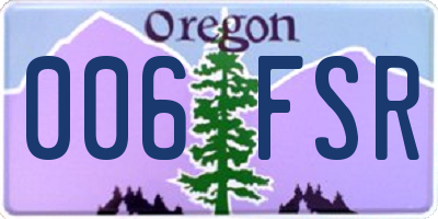 OR license plate 006FSR