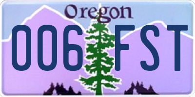 OR license plate 006FST