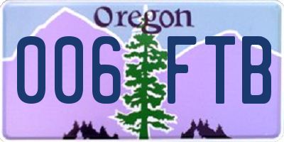OR license plate 006FTB
