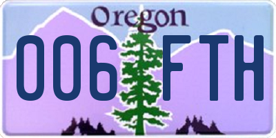 OR license plate 006FTH