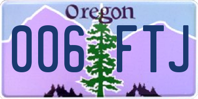 OR license plate 006FTJ