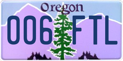 OR license plate 006FTL