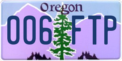 OR license plate 006FTP