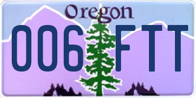 OR license plate 006FTT
