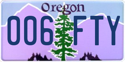 OR license plate 006FTY