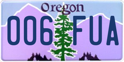 OR license plate 006FUA