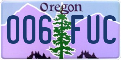 OR license plate 006FUC