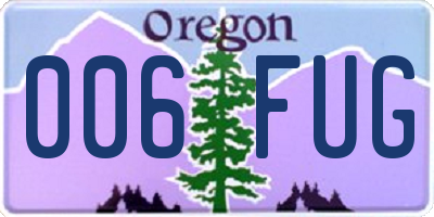 OR license plate 006FUG