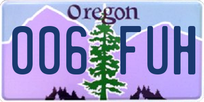 OR license plate 006FUH
