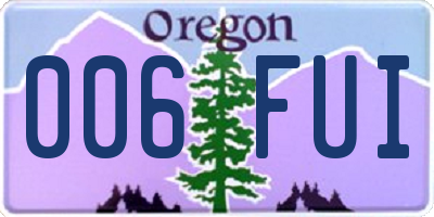 OR license plate 006FUI