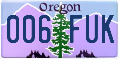 OR license plate 006FUK