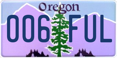 OR license plate 006FUL