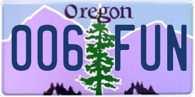 OR license plate 006FUN