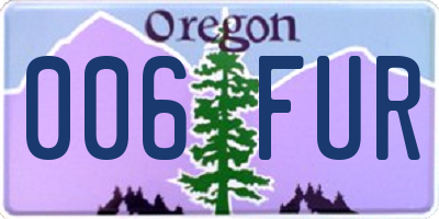 OR license plate 006FUR