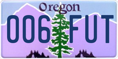 OR license plate 006FUT
