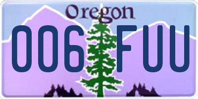 OR license plate 006FUU