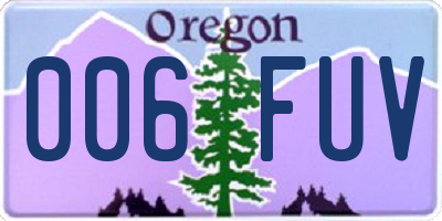 OR license plate 006FUV