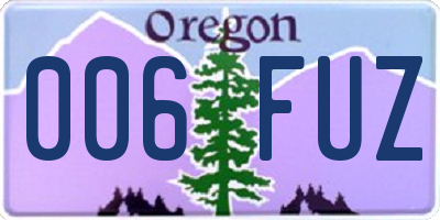 OR license plate 006FUZ