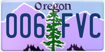 OR license plate 006FVC