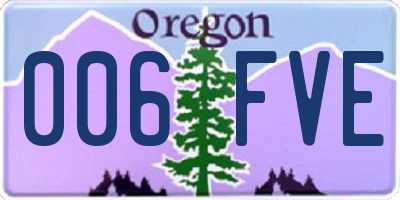 OR license plate 006FVE