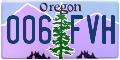 OR license plate 006FVH