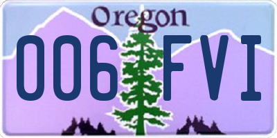 OR license plate 006FVI