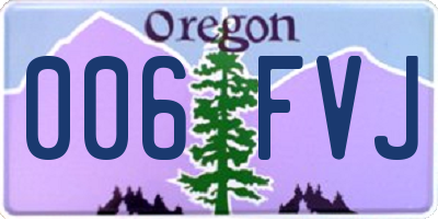 OR license plate 006FVJ