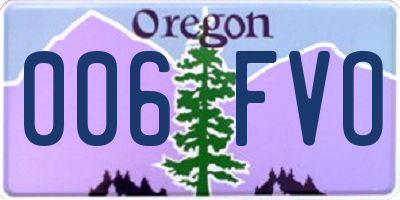OR license plate 006FVO