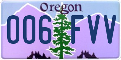 OR license plate 006FVV