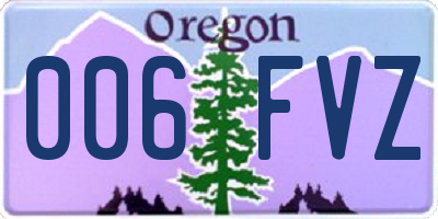 OR license plate 006FVZ