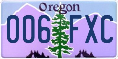 OR license plate 006FXC