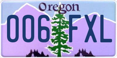 OR license plate 006FXL