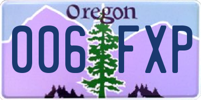 OR license plate 006FXP