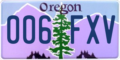 OR license plate 006FXV