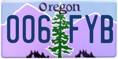 OR license plate 006FYB