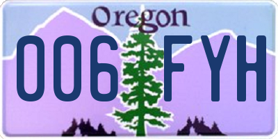 OR license plate 006FYH