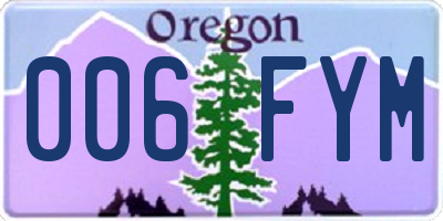 OR license plate 006FYM