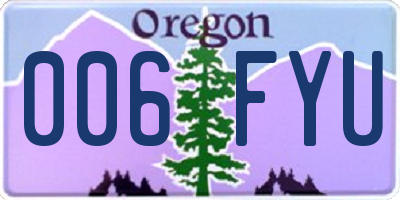 OR license plate 006FYU