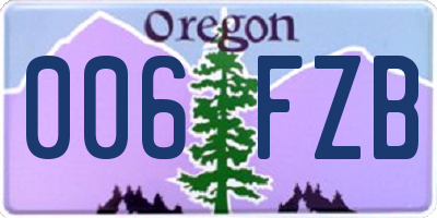 OR license plate 006FZB